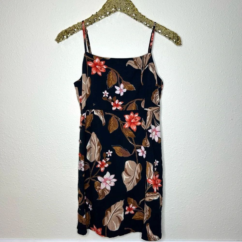 Amuse Society Floral Print Black Dress L